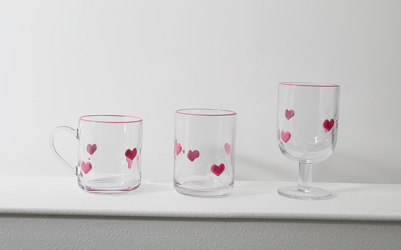 Glass hand-painted cup