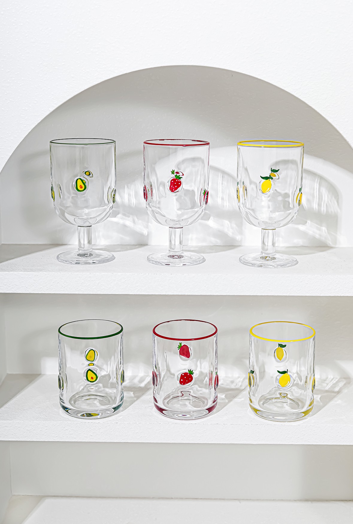 Glass hand-painted fruit cup