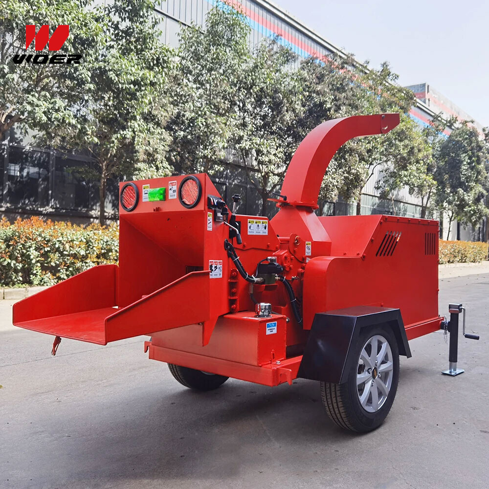 Automatic Feed High Quality Diesel Three Point Wood Drum Chipper Forest