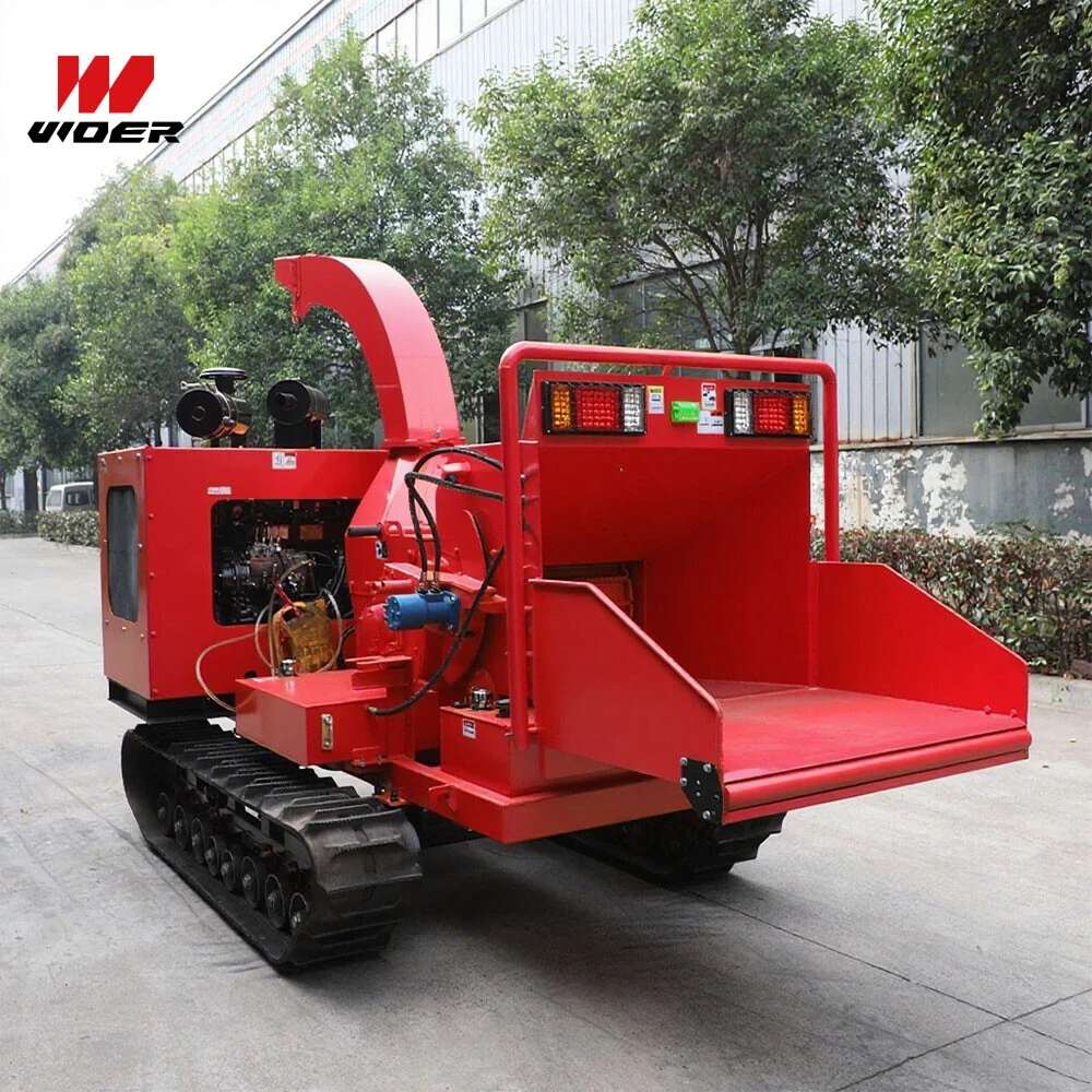 How to use to remotely control a crawler-type large diesel wood chipper