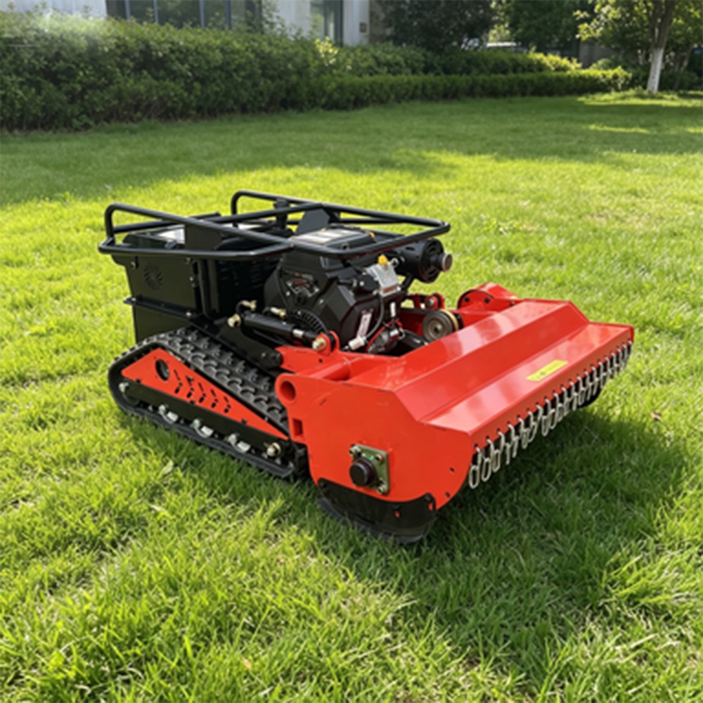 ersatile All Terrain Crawler Track Powerful Gasoline Engine Robot Lawn Mower