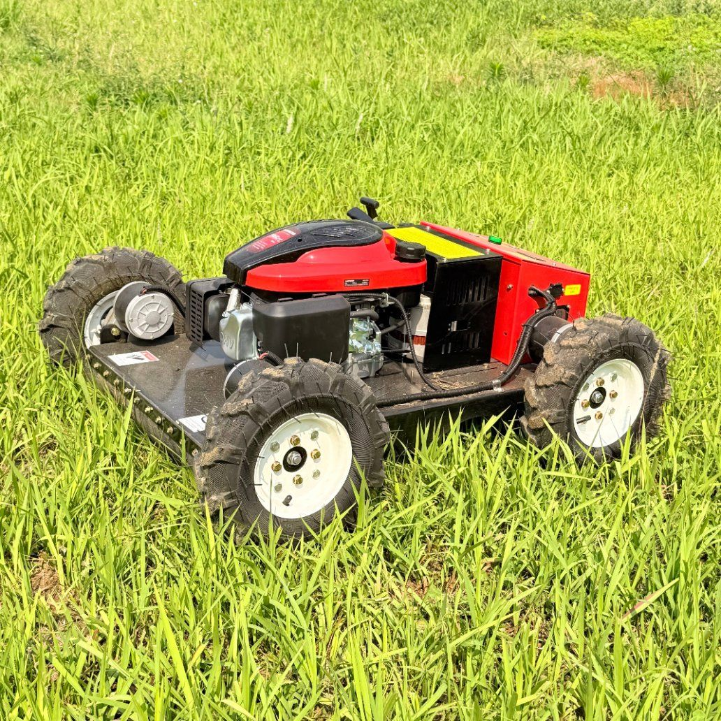 Hybrid Gasoline 4 Wheel Drive Remote Control Lawn Mower