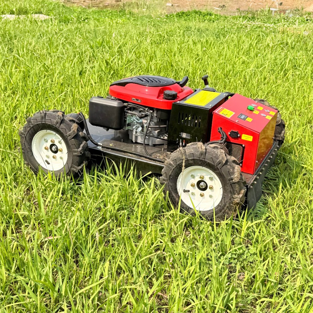 Hybrid Gasoline 4 Wheel Drive Remote Control Lawn Mower