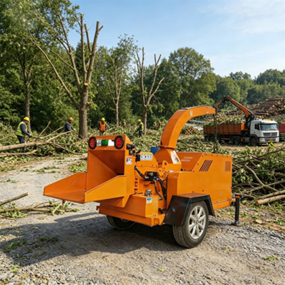 Premium Quality Robust Construction Diesel Hydraulic Power Wood Chipper