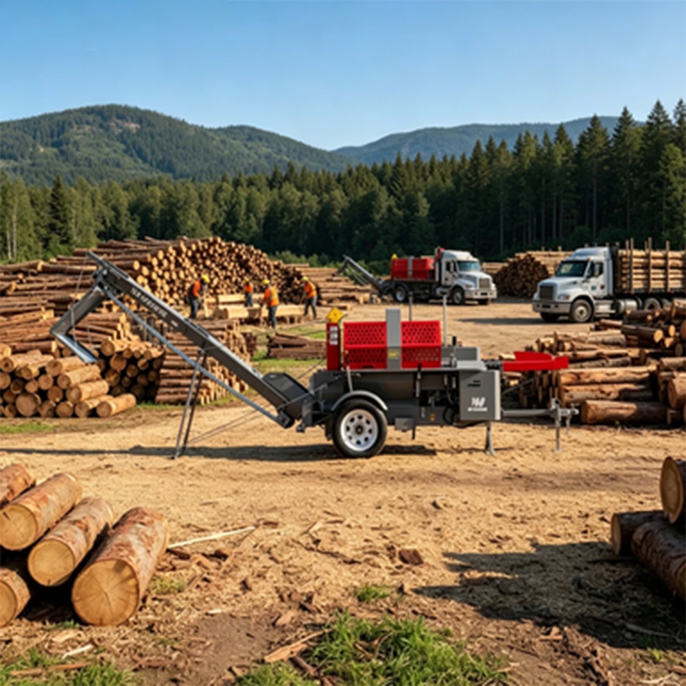 Automatic Conveyor Belt Log Splitter for Forestry Harvesting Operations 