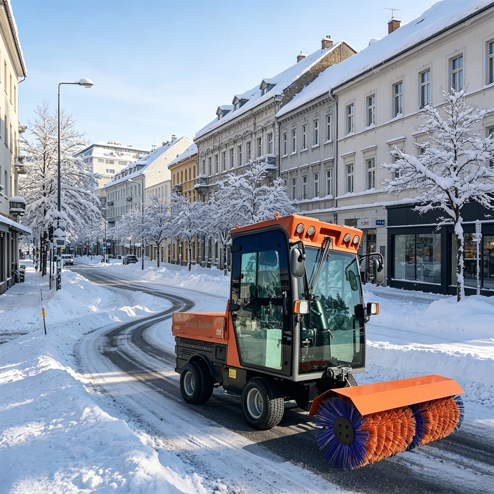 Multi Purpose High Efficiency Industrial Four Wheel Drive Enclosed Cabin Pavement Cleaning Snow Blower