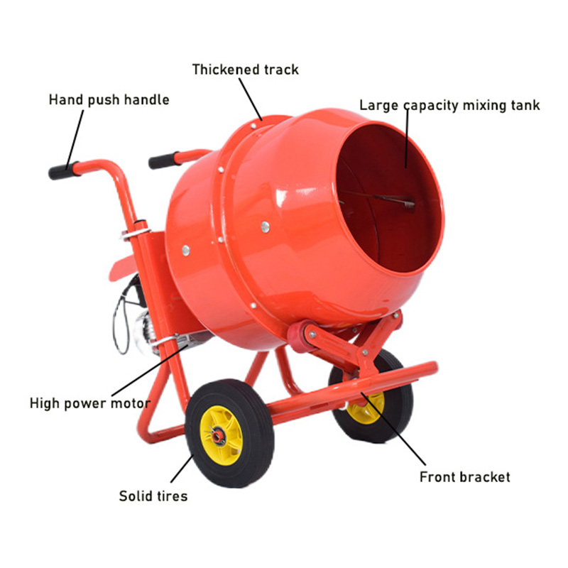 Hand Push 120L 200L 240L 280L 350L 500L Portable Electric Gasoline Concrete Mixer Machine