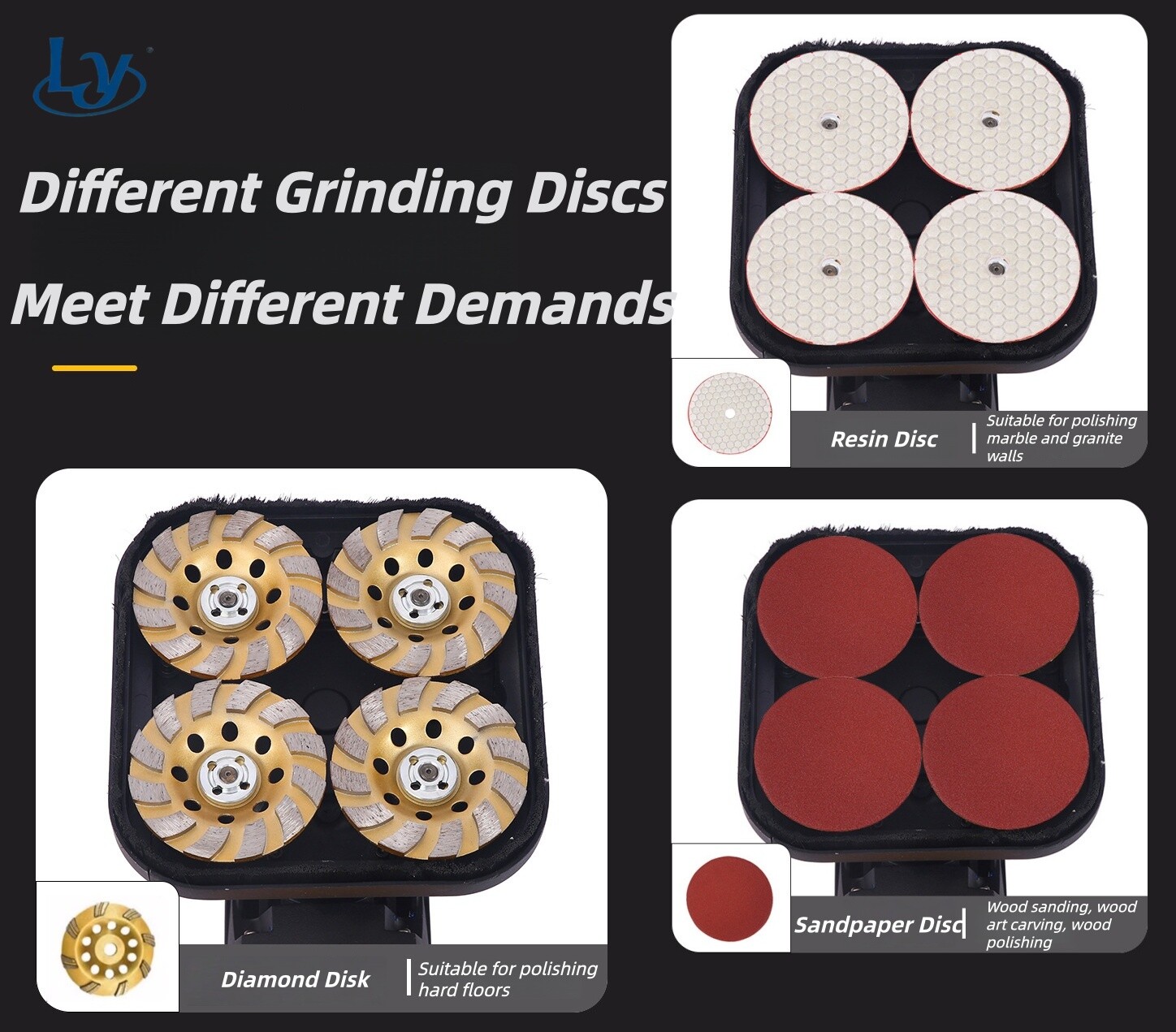 Multi-Surface Concrete Grinder Machine for Concrete Marble Floor Paint Removal High Efficiency Floor Rough Grinder