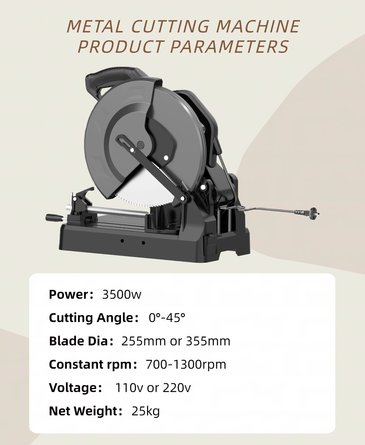 10 Inch 14 Inch Metal Cold Cutting Iron Cutting Machine Multi Function Aluminum Sawing Machine