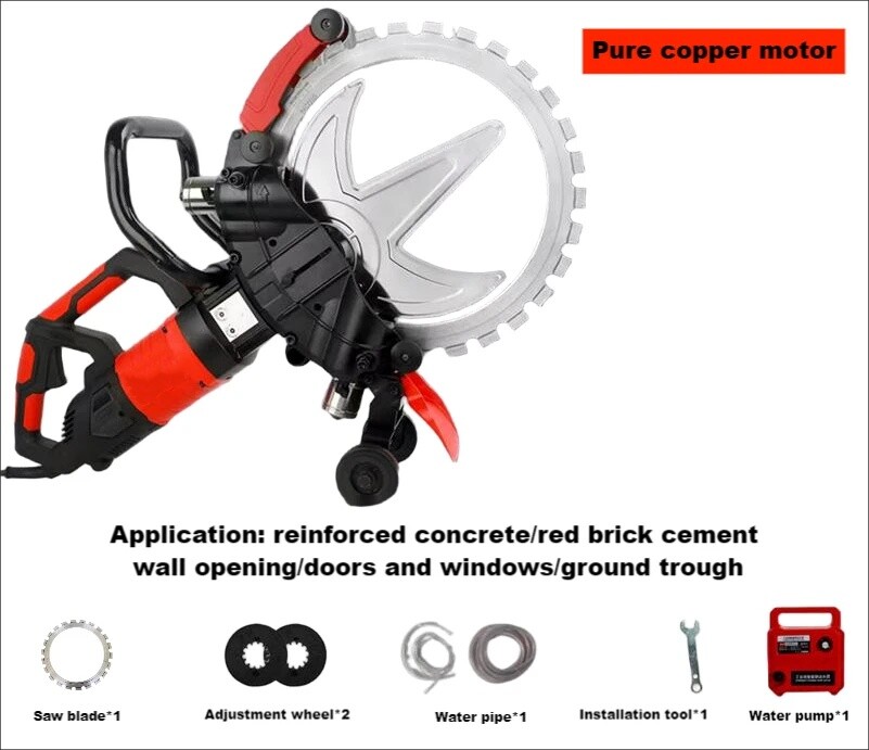 Brushless Motor Concrete Cutting Machine with Replaceable Saw Blades of Different Sizes