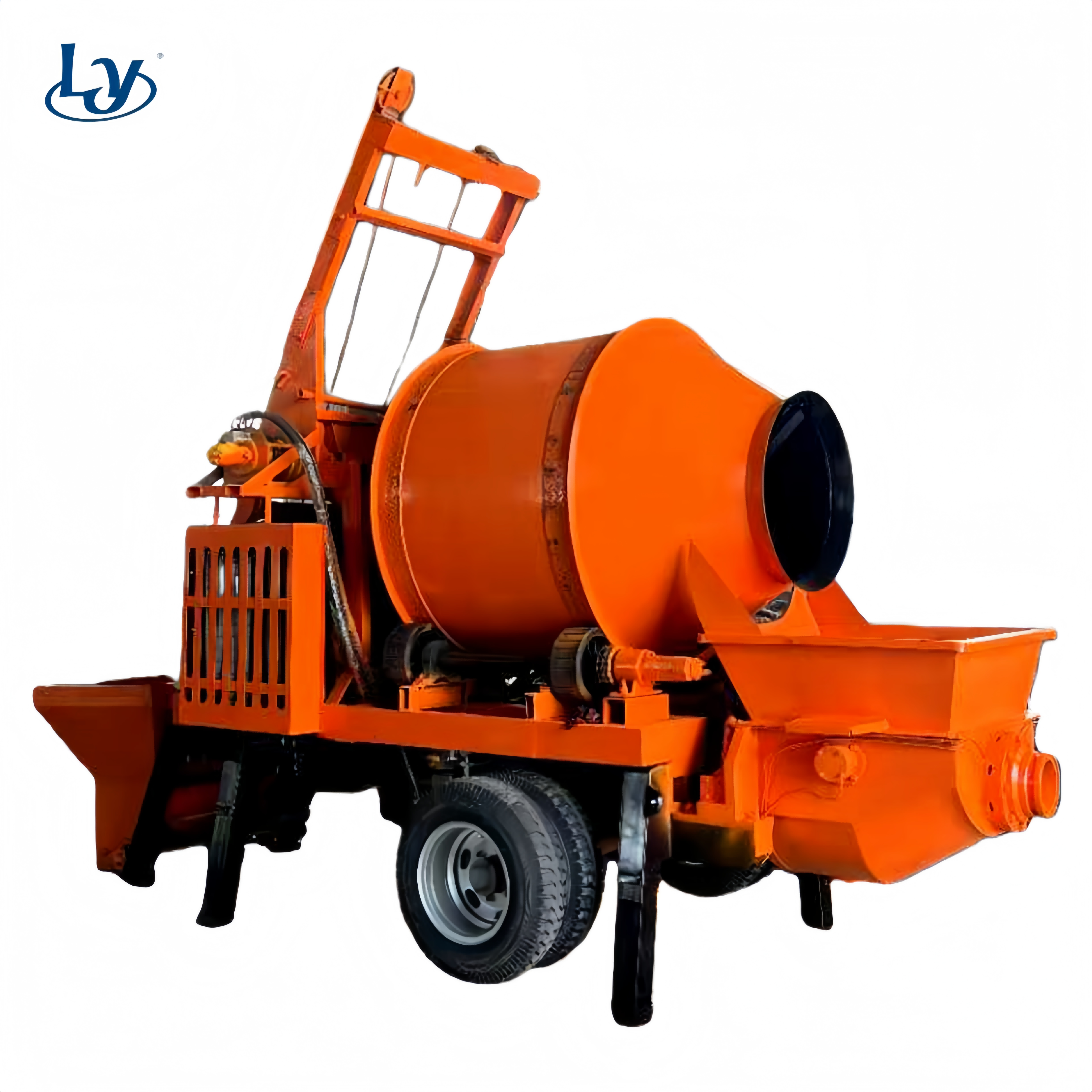 Diesel Concrete Pump Small Mixing Conveyor Construction Site Cement Mortar Mixing and Conveying
