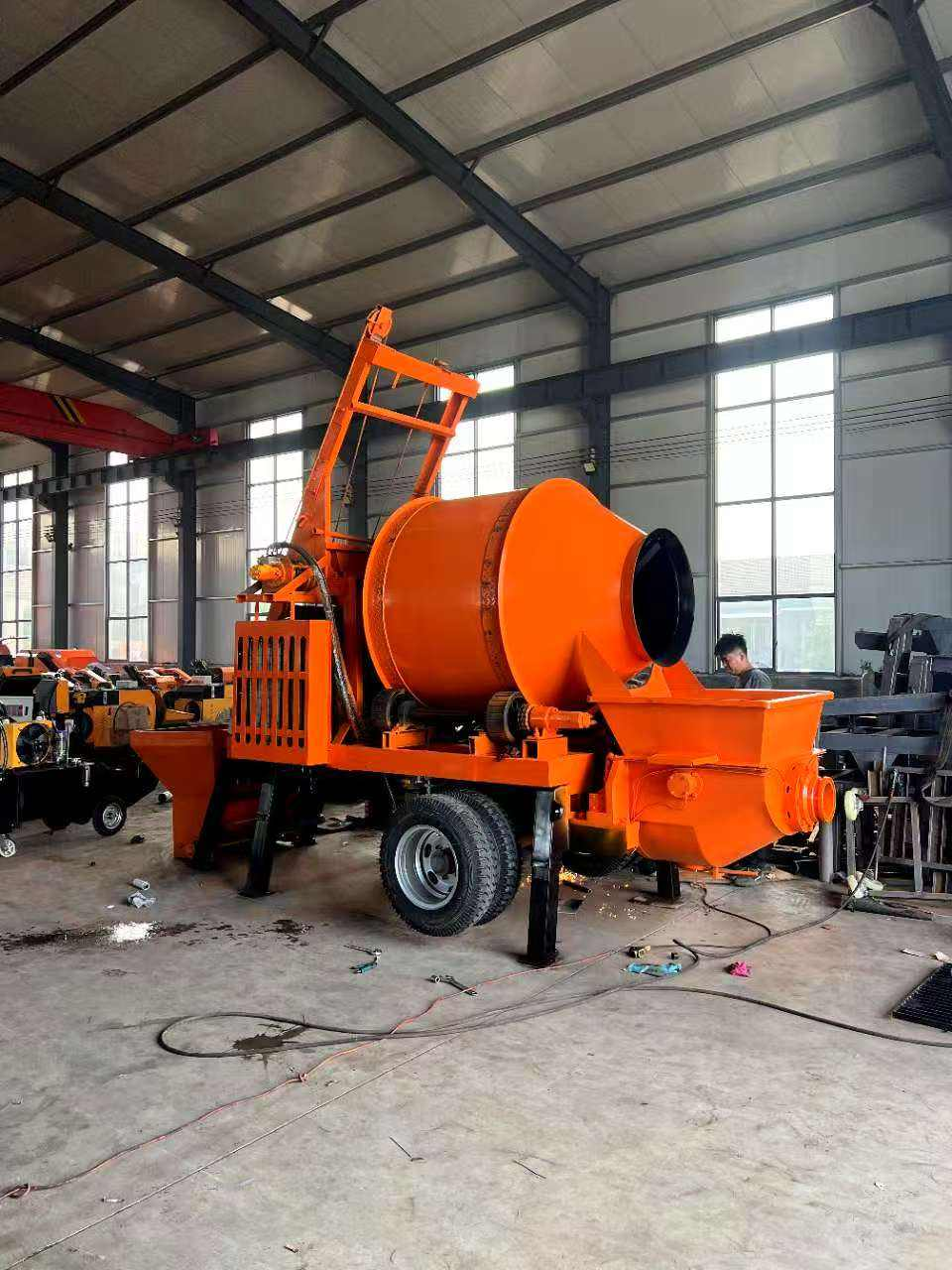 Diesel Concrete Pump Small Mixing Conveyor Construction Site Cement Mortar Mixing and Conveying