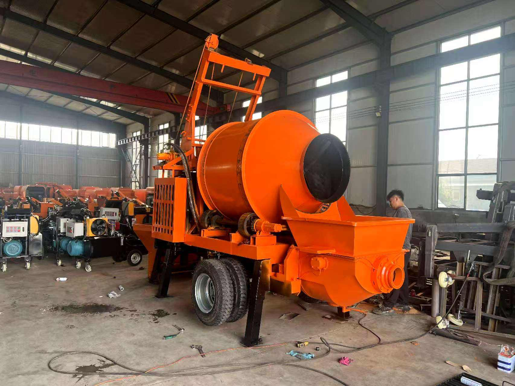 Diesel Concrete Pump Small Mixing Conveyor Construction Site Cement Mortar Mixing and Conveying