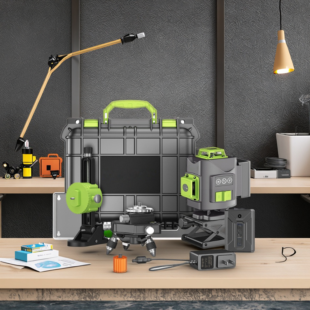 High Quality 16 Line Laser Level with Two Batteries One Charger Tripod in Plastic Box Excellent Equipment