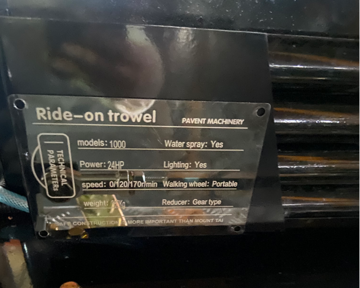 Ride On Power Trowel
