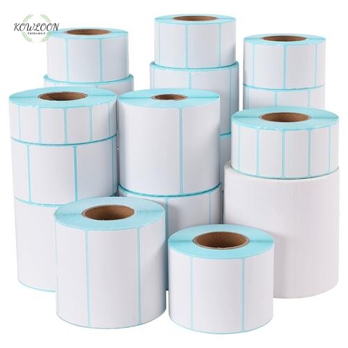 Grossiste 60 GSM Etiquette de prix papier autocollant thermique en rouleau avec revêtement supérieur pour supermarché