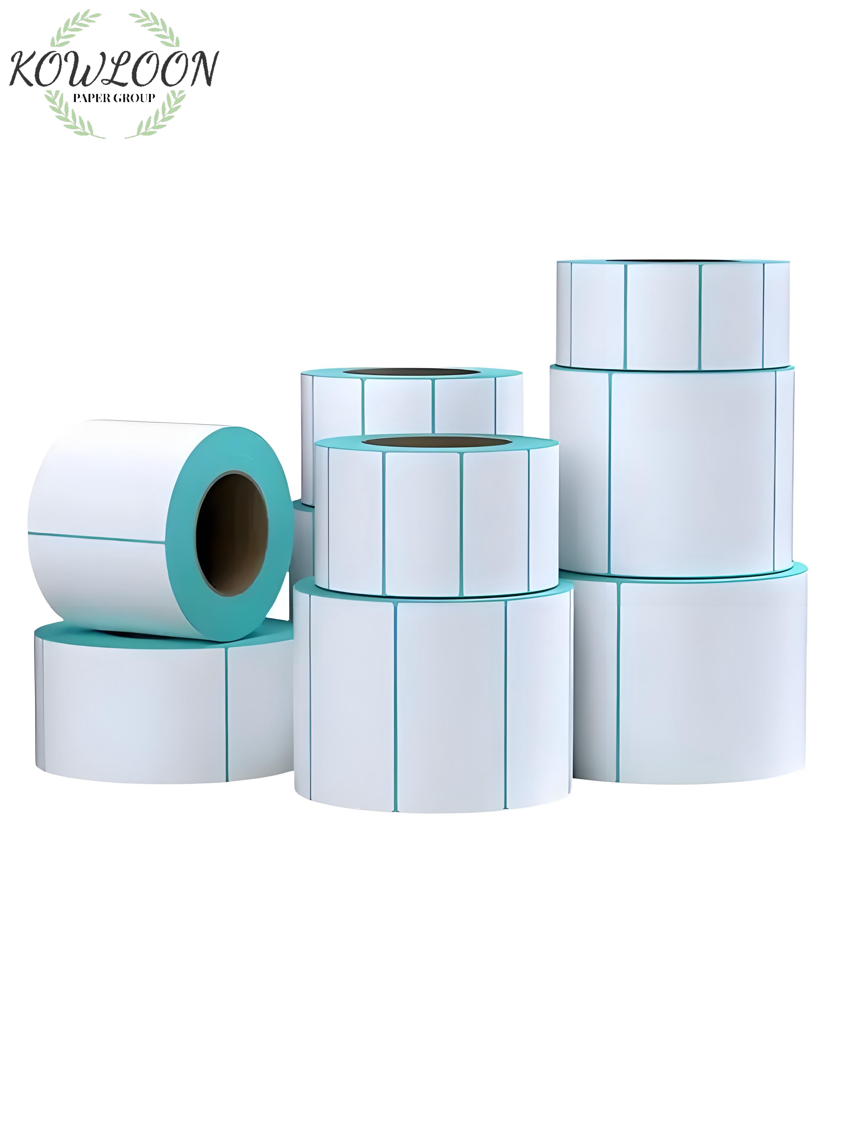 Rouleaux de papier thermique autocollant de haute qualité Étiquette en papier revêtu de cuivre