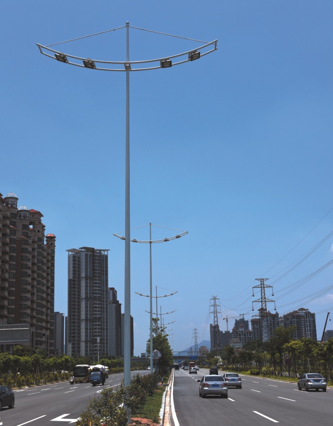 Poste de acero para farola