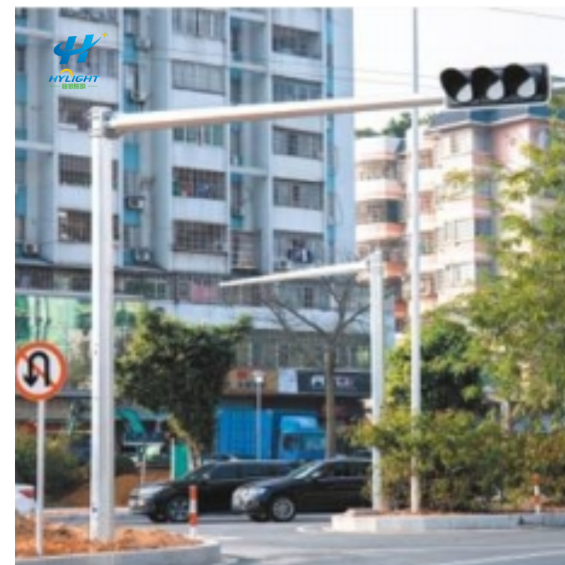 Mástil de semáforo de 7m Mástil de semáforo de advertencia de intersección en forma de L