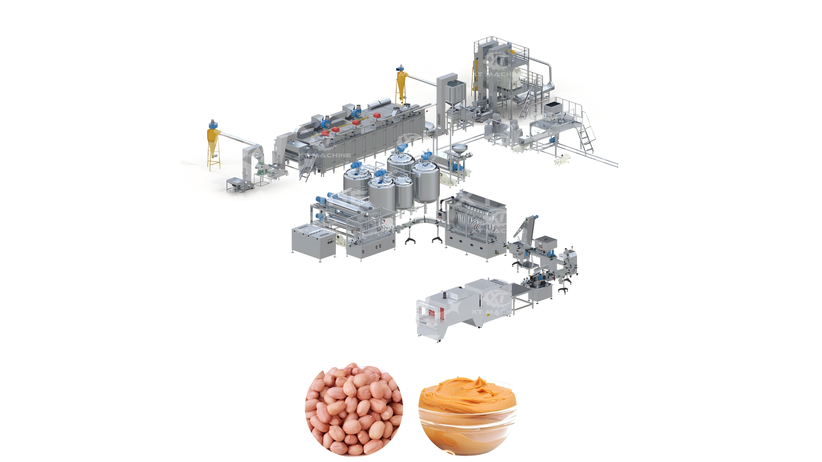 Full automatic peanut butter production line
