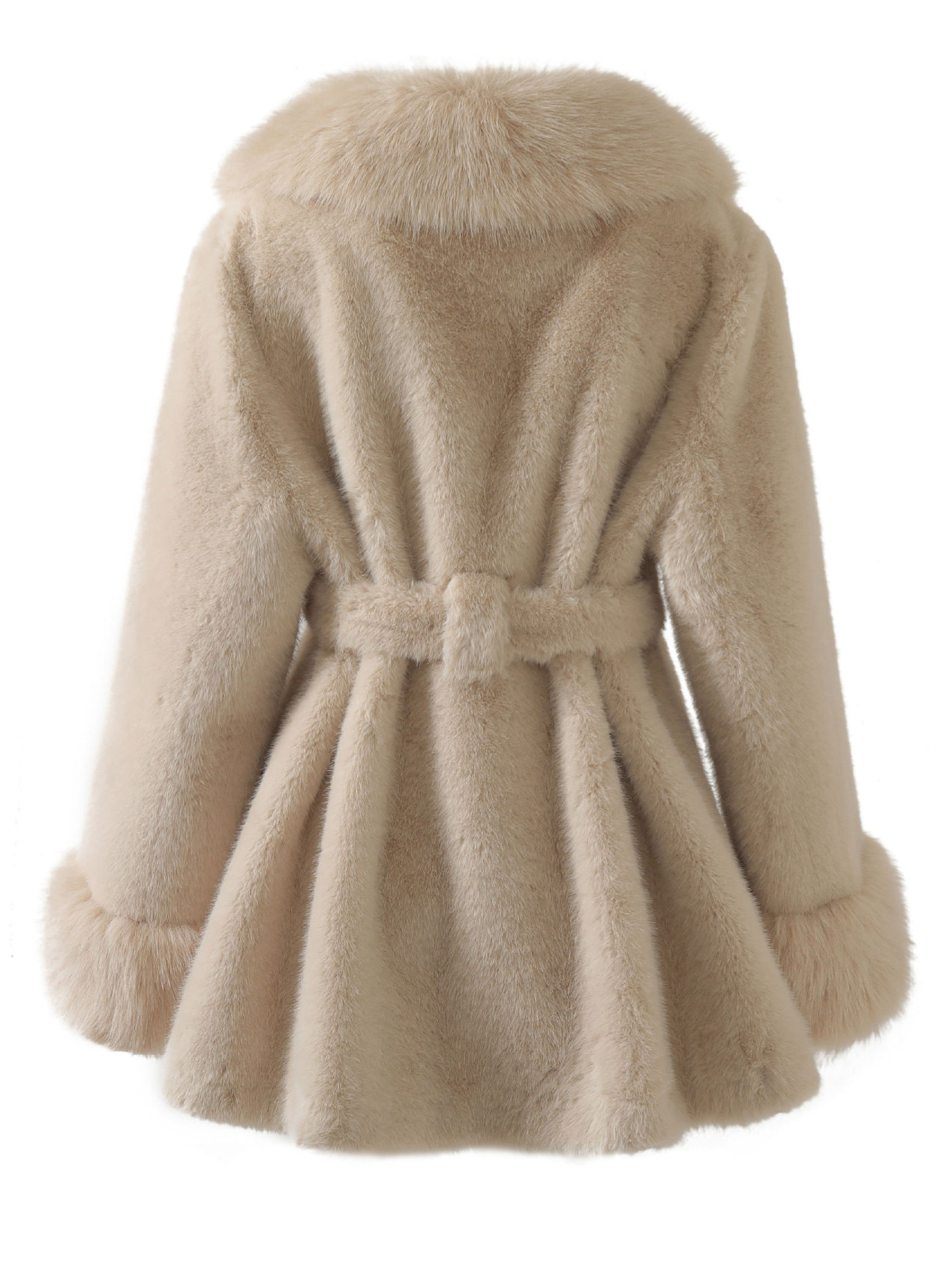 Cross-border imitation waterfowl fur faux fur chamois velvet mid-length collar buttoned leather and fur integrated eco-friendly fox coat for autumn and winter
