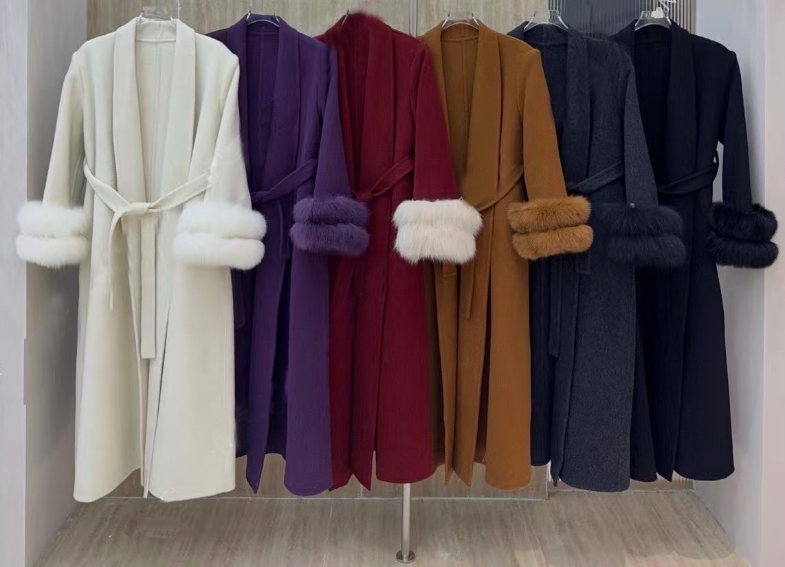 Fox fur rabbit fur double-sided wool coat