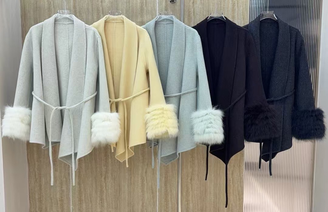 Fox fur rabbit fur double-sided wool coat