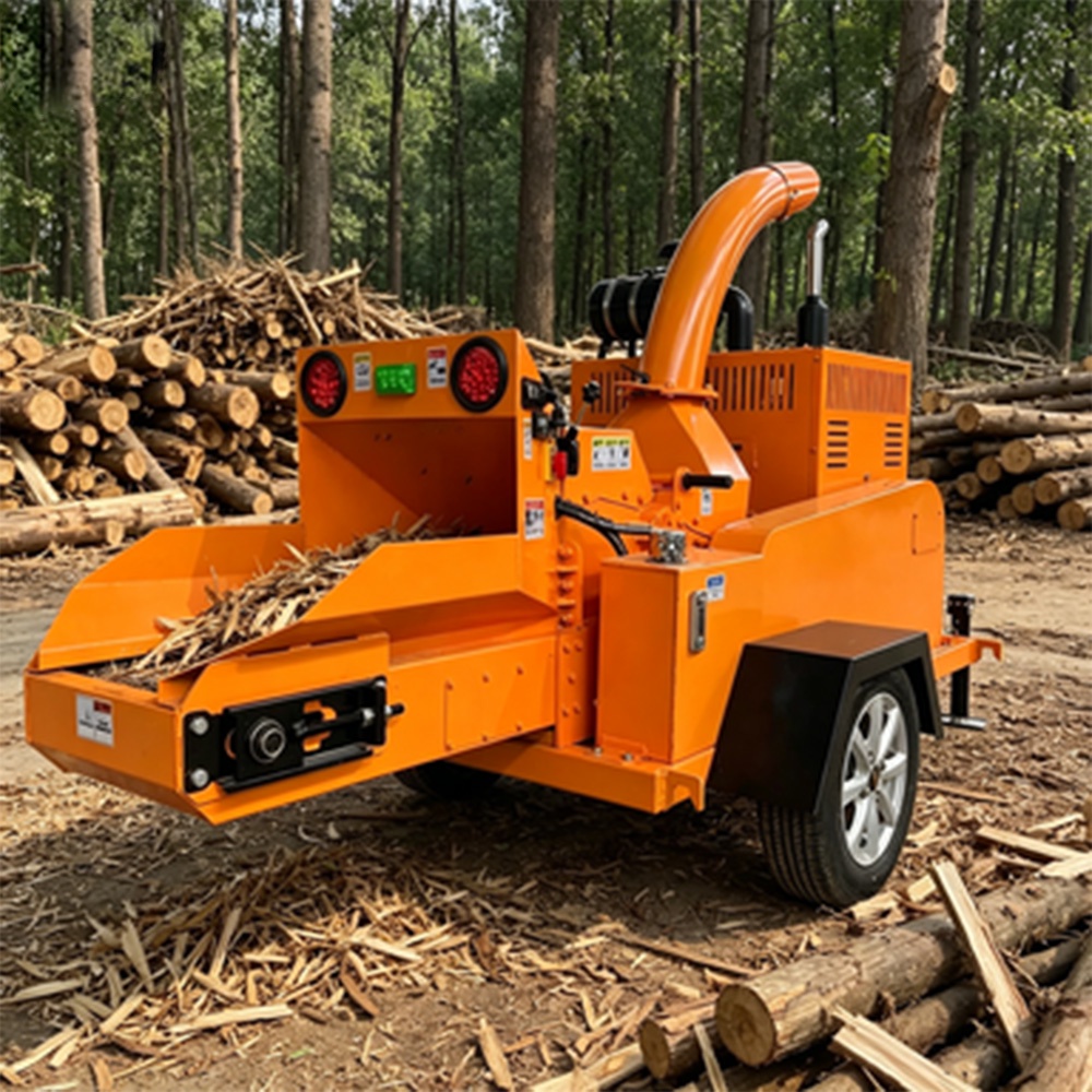 Rugged Construction Heavy Duty Diesel Power Wood Chipper