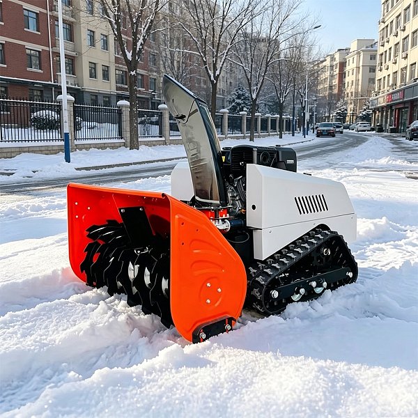 重型橡胶履带式800米远距离遥控扫雪机