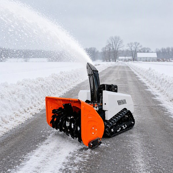 Woer 1000T-Pro RC遥控抛雪机——远程清理长车道和停车场 | 15HP履带式除雪机，抛雪距离最远达15m