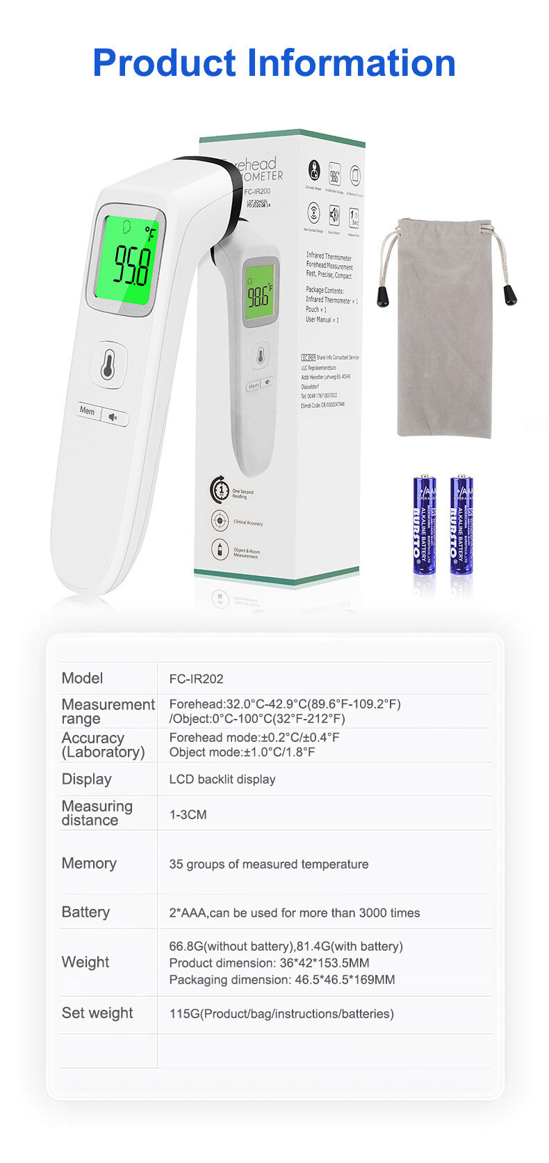 Forehead Thermometer322