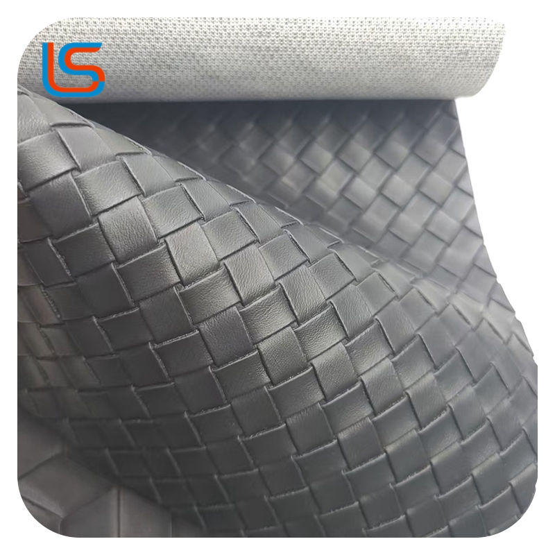 0.8mm Decorative Leather with 3D Woven Pattern Knitted Backing Durable Stylish Perfect for Crafts and Home Accents