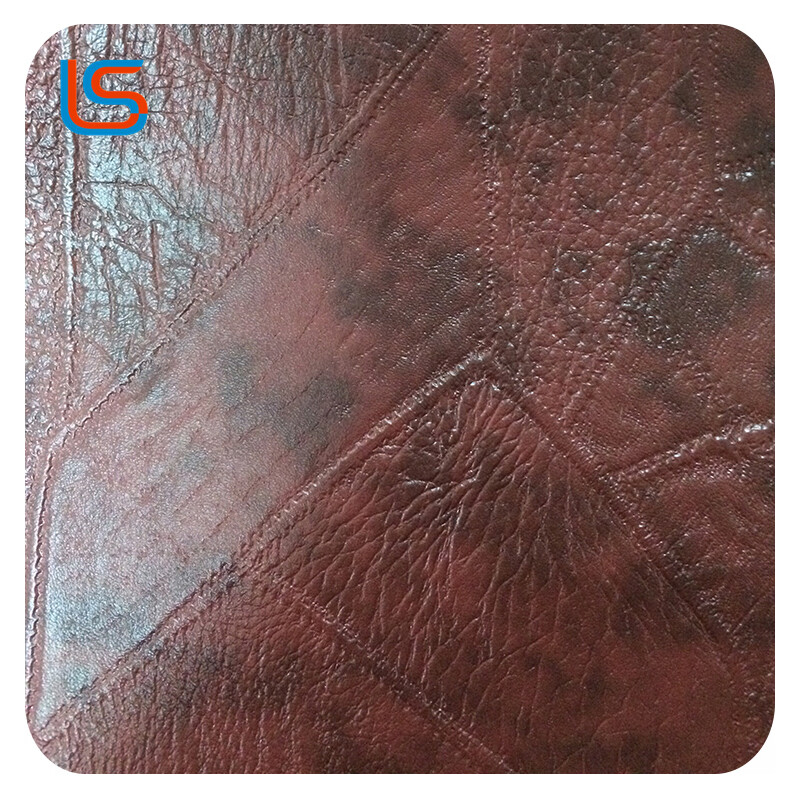 #Stitching 01 Thick Stitched Pattern PVC Artificial Leather for Shoes Bags Matching Backing Surface Colors