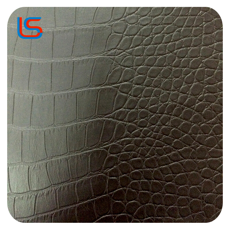 W5101-5#PU001 PVC Artificial Leather for Bags Luggage Crocodile Texture Two-Tone Bold Style Durable
