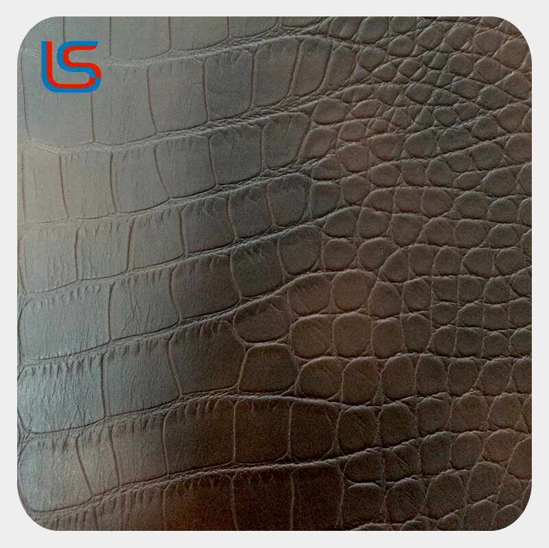 W5101-5#PU001 PVC Artificial Leather for Bags Luggage Crocodile Texture Two-Tone Bold Style Durable