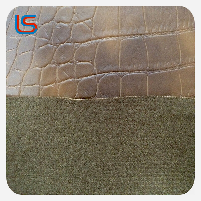 W5101-5#PU001 PVC Artificial Leather for Bags Luggage Crocodile Texture Two-Tone Bold Style Durable