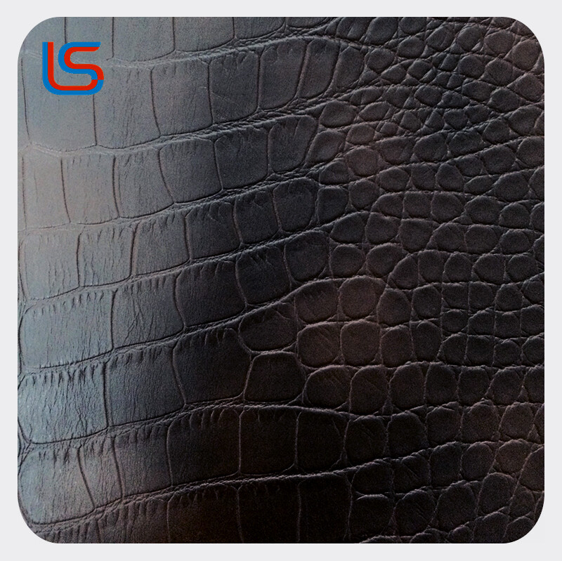 W5101-5#PU001 PVC Artificial Leather for Bags Luggage Crocodile Texture Two-Tone Bold Style Durable