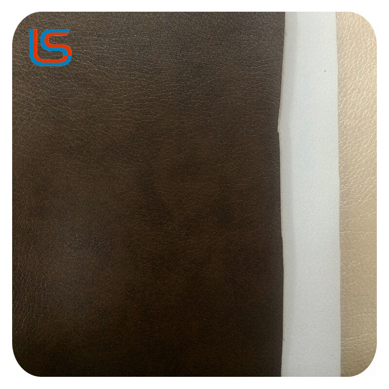 W5101 PVC Artificial Leather Decorative Leather with Woven Pattern PU Artificial Leather Classic Lychee Texture Sofa Leather