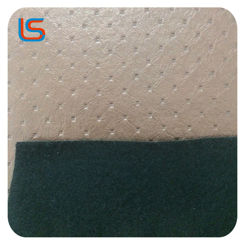 W5101 PVC Artificial Leather Decorative Leather with Woven Pattern PU Artificial Leather Classic Lychee Texture Sofa Leather