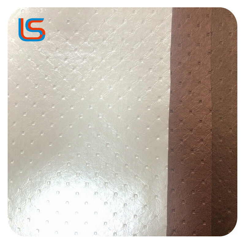 W5101 PVC Artificial Leather Decorative Leather with Woven Pattern PU Artificial Leather Classic Lychee Texture Sofa Leather