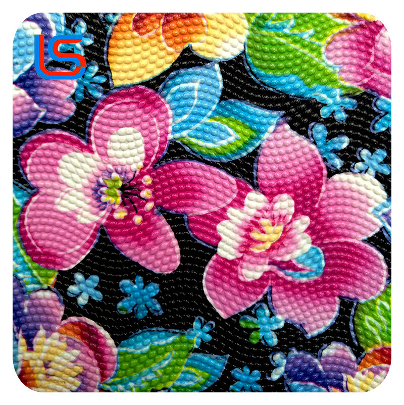 NH170620#3-1 Transfer Film PVC Artificial Leather Series Large Floral Prints Diverse Colors Durable Wear Resistant Ideal for Bags Upholstery