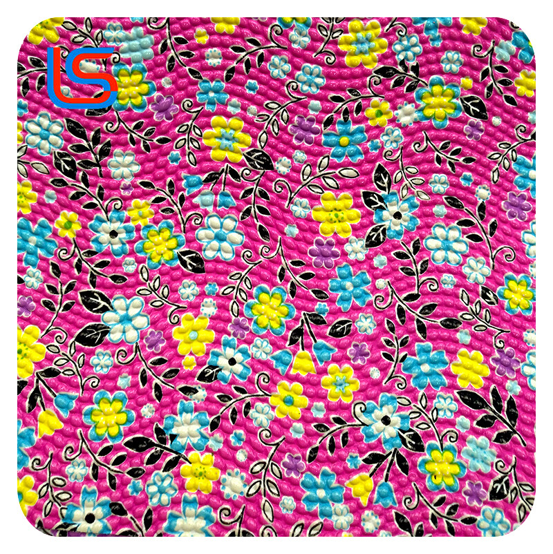 NH170620#3-2 Transfer Film PVC Artificial Leather Series Large Floral Prints Diverse Colors Stain Resistant Sturdy Ideal for Bags Upholstery