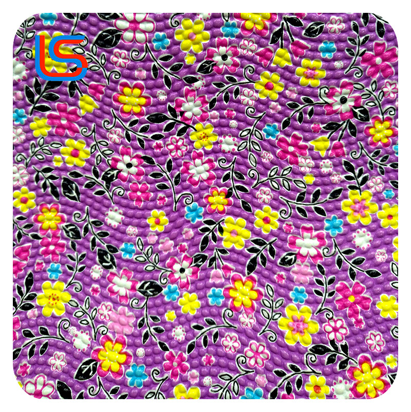 NH170620#3-2 Transfer Film PVC Artificial Leather Series Large Floral Prints Diverse Colors Stain Resistant Sturdy Ideal for Bags Upholstery