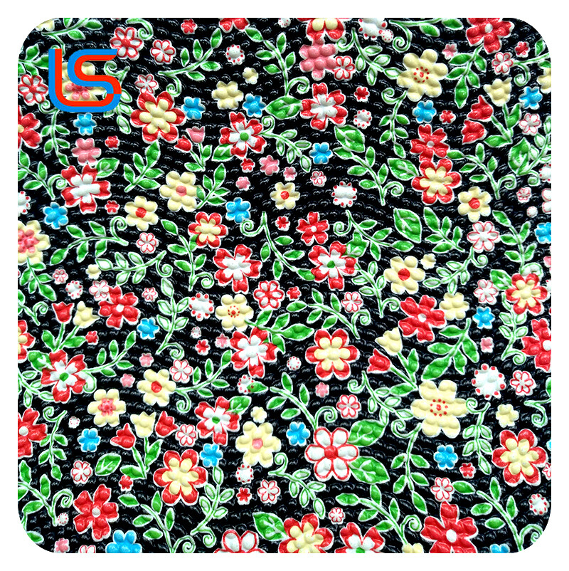 NH170620#3-2 Transfer Film PVC Artificial Leather Series Large Floral Prints Diverse Colors Stain Resistant Sturdy Ideal for Bags Upholstery