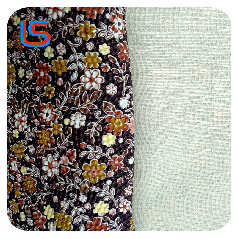 NH170620#3-2 Transfer Film PVC Artificial Leather Series Large Floral Prints Diverse Colors Stain Resistant Sturdy Ideal for Bags Upholstery