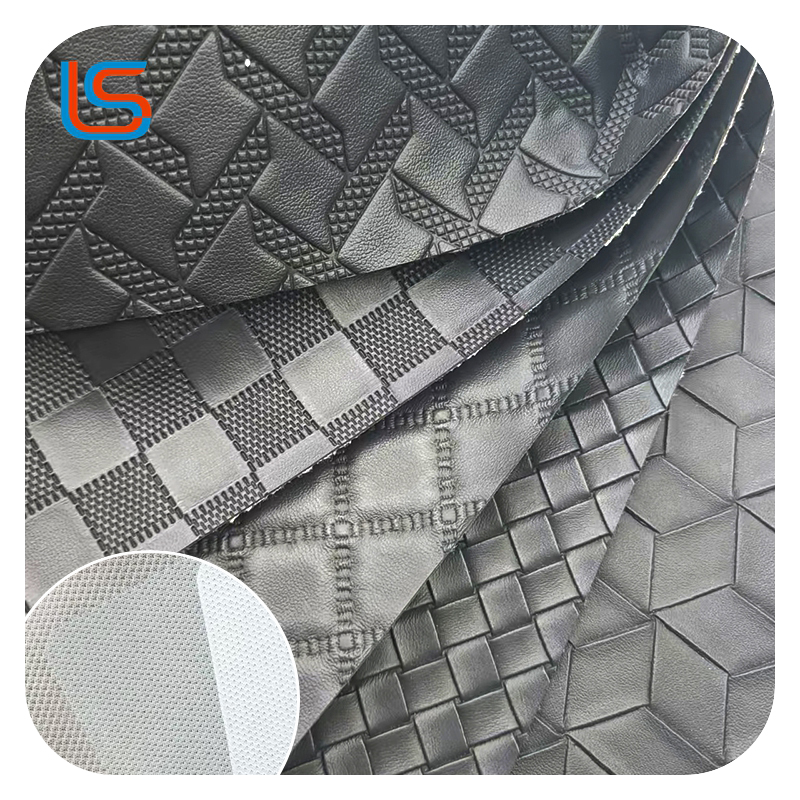 0.8mm Decorative Leather with 3D Woven Pattern Knitted Backing Durable Stylish Perfect for Crafts and Home Accents