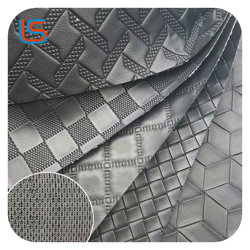 0.8mm Decorative Leather with 3D Woven Pattern Knitted Backing Durable Stylish Perfect for Crafts and Home Accents