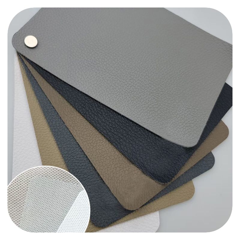 JK#HF-6115 Premium Automotive Leather with Fish Scale Fabric Backing - PVC Material, Scratch-Resistant & Flame-Retardant for Car Seats