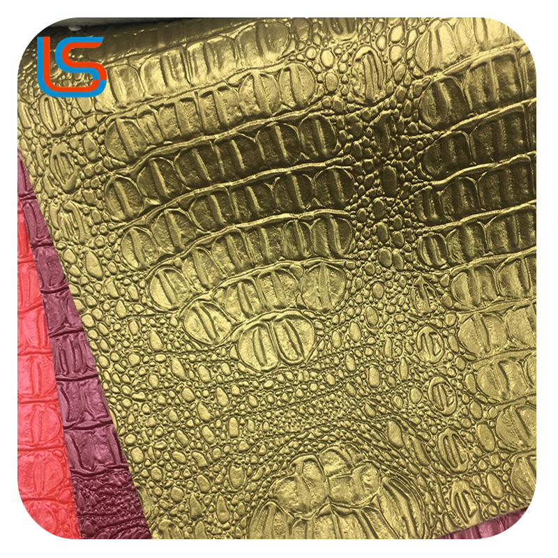 ls00106-107-Crocodile Embossed Leather with Gold & Silver Pearl Shine – Luxe Animal Print Decor