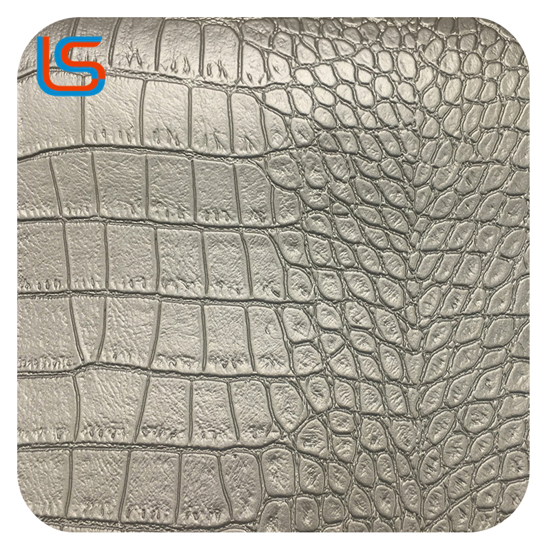 ls00104-105-Metallic Crocodile Texture Leather – Iridescent Gold & Silver Pearl Finish